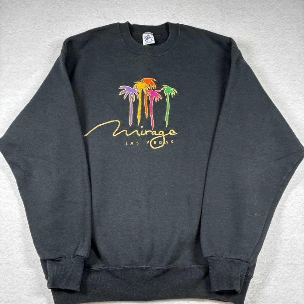 Vintage Mirage Las Vegas Sweatshirt Y2K 90s Made in USA Embroidered Large
